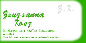 zsuzsanna kosz business card
